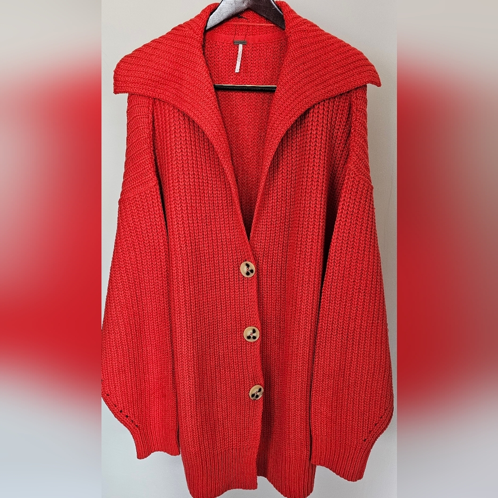 Free People Swim Too Deep Oversized Button-Up Cardigan